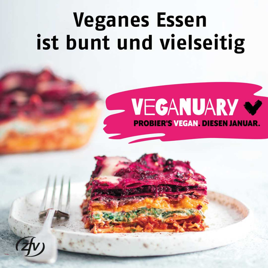 Teller mit veganer Lasagne